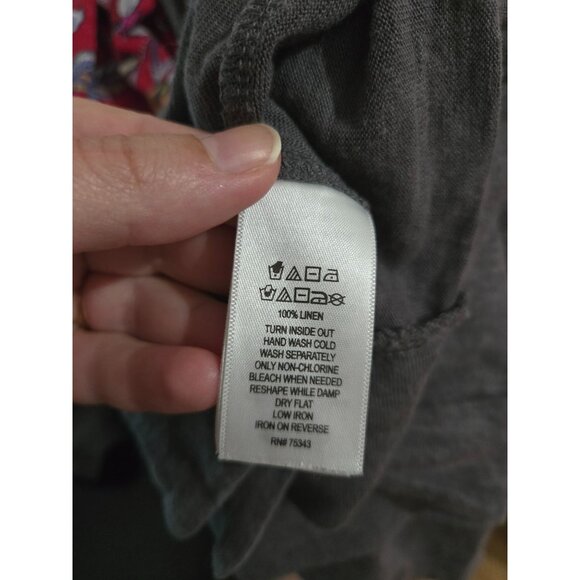 Tahari Womens 100% Linen Gray Open Front Cardigan Sweater Size Large Coastal - Picture 6 of 9